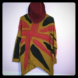 Off shoulder British flag pullover